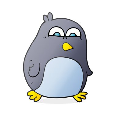 serbest çizilmiş karikatür penguen