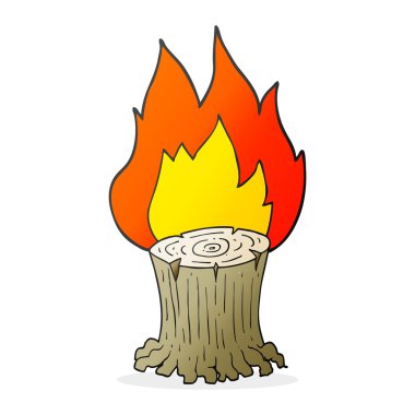 çizgi film büyük ağaç güdük yanıyor