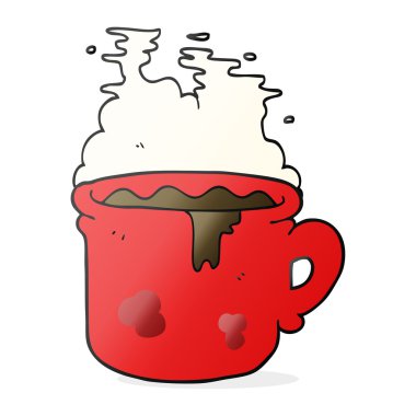 çizgi film eski kahve fincanı