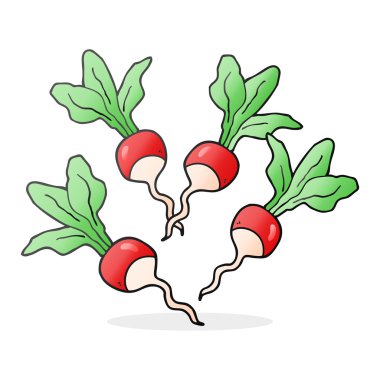 serbest el çekilmiş çizgi film radishs