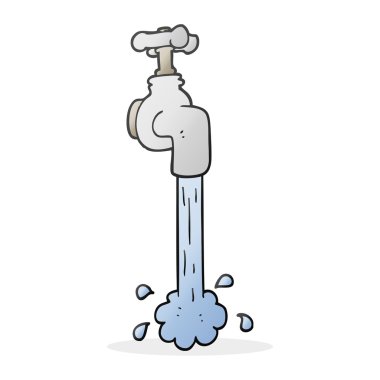 karikatür çalışan musluk
