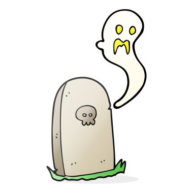 Karikatür hayaleti mezarından çıkıyor.