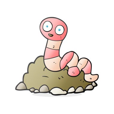 serbest çizilmiş karikatür solucan