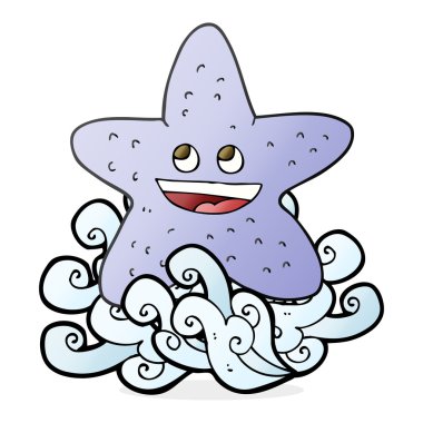 serbest çizilmiş karikatür denizyıldızı