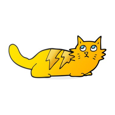 serbest çizilmiş karikatür kedi