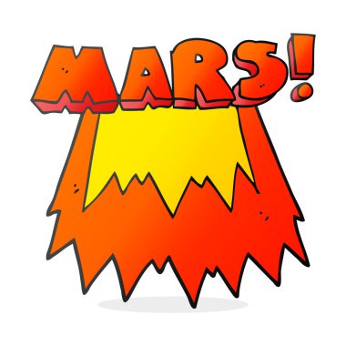 Mars metin sembol çizgi film