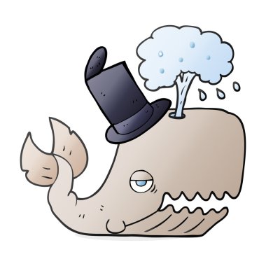 su spouting karikatür balina