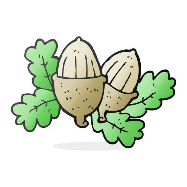 serbest çizilmiş karikatür meşe palamutları