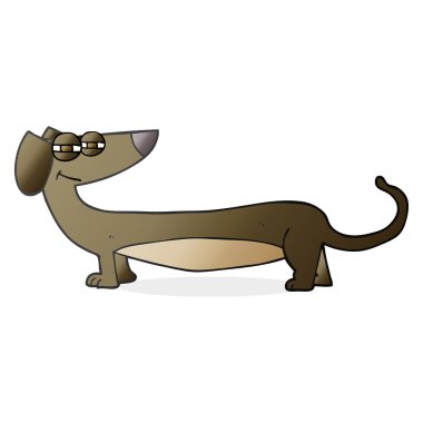 serbest çizilmiş karikatür dachshund