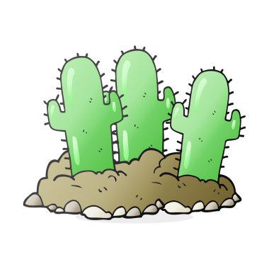serbest çizilmiş karikatür kaktüs