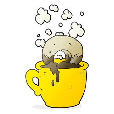 çizgi film çörek dunked kahvesine