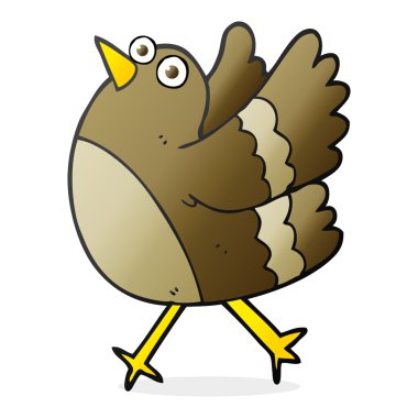 karikatür mutlu kuş