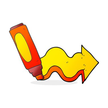 çizgi film marker kalem çizim ok