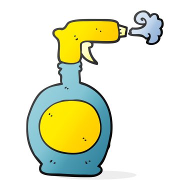 Çizgi film püskürtülen ilaç şişe