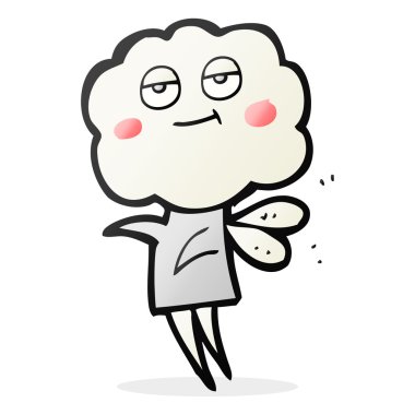 çizgi film sevimli bulut baş küçük şeytan