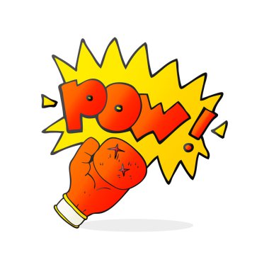 Boks eldiveni yumruk çizgi film