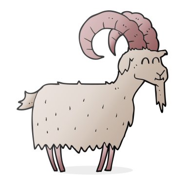 serbest el çekilmiş çizgi film keçi