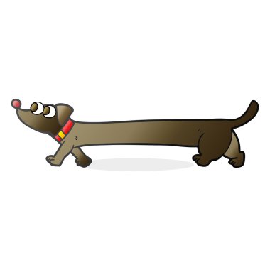 serbest çizilmiş karikatür dachshund