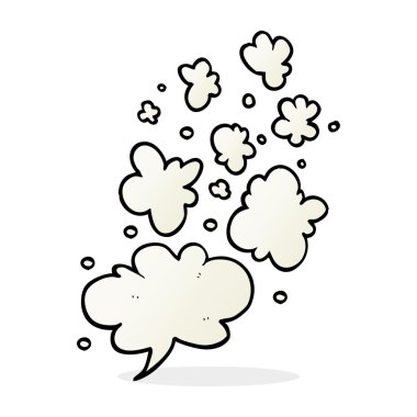 Dekoratif duman puff öğeleri çizgi film