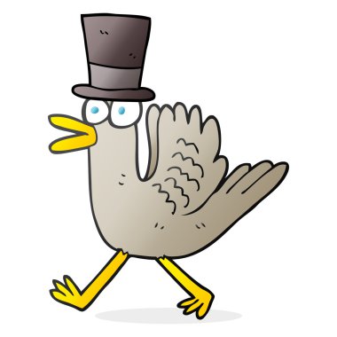 Silindir şapka karikatür ördek