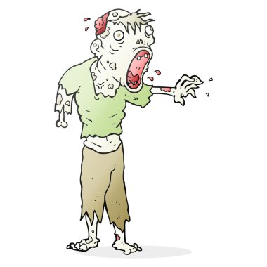 serbest el çekilmiş çizgi film zombi