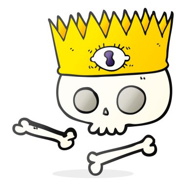 eski kafatası üzerinde çizgi film sihirli taç