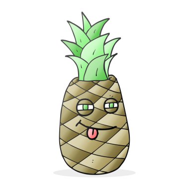 serbest çizilmiş karikatür ananas