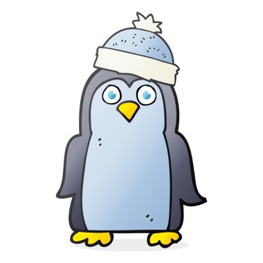 serbest çizilmiş karikatür penguen