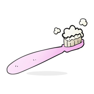 serbest çizilmiş karikatür diş fırçası