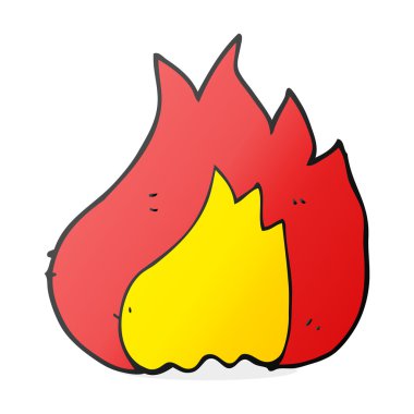 serbest çizilmiş karikatür alev