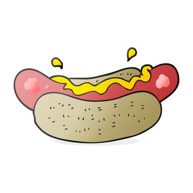 serbest çizilmiş karikatür hotdog