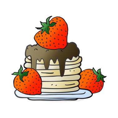 çizgi film krep yığını çilek ile