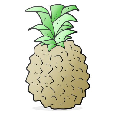 serbest çizilmiş karikatür ananas