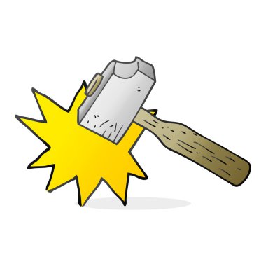 serbest çizilmiş karikatür çekiç