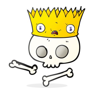 eski kafatası üzerinde çizgi film sihirli taç