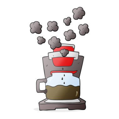 çizgi film kahve makinesi