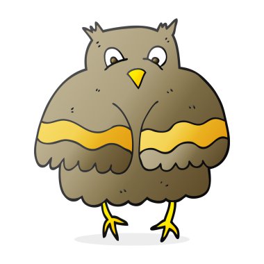 serbest çizilmiş karikatür baykuş