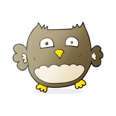 serbest çizilmiş karikatür baykuş