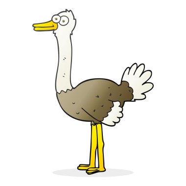 serbest çizilmiş karikatür devekuşu