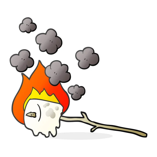 Cartoon burning marshmallow — Stock Vector