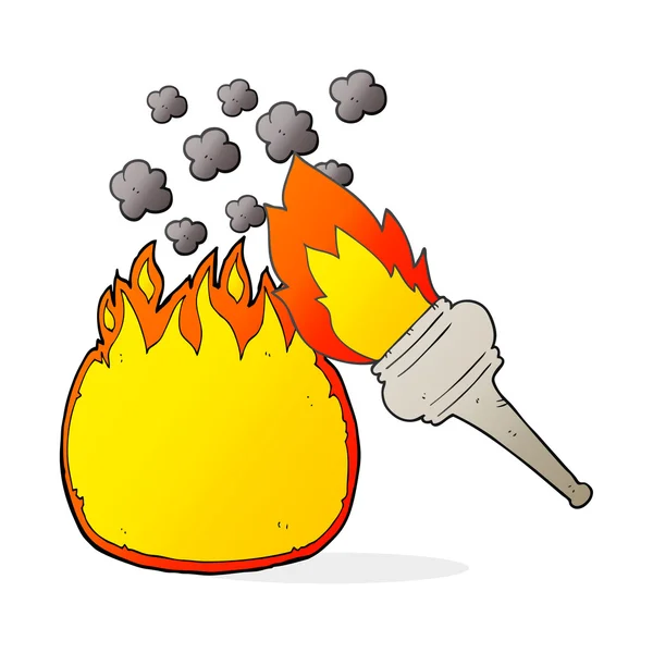 Cartoon flaming torch — Stock Vector