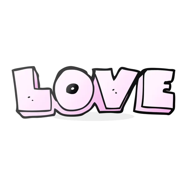 Palabra de dibujos animados Amor — Vector de stock