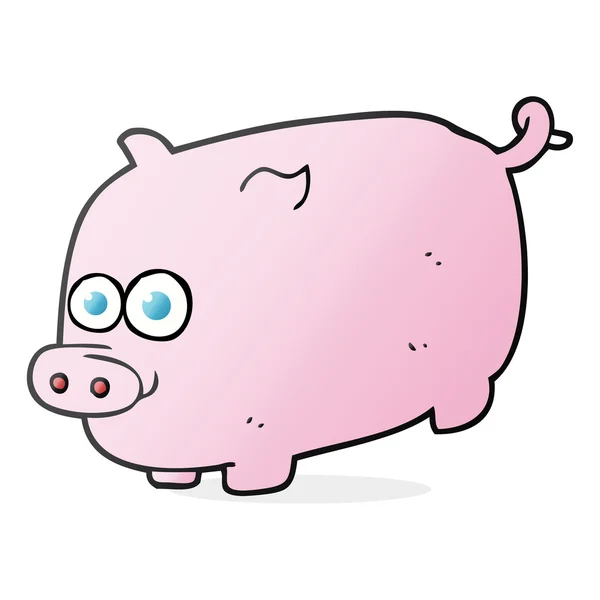 Kartun babi bergambar dengan tangan bebas - Stok Vektor