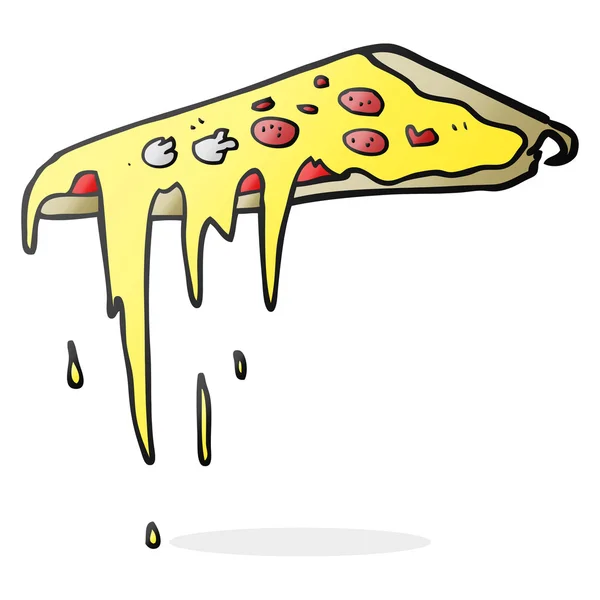 Pizza dessin animé à la main libre — Image vectorielle