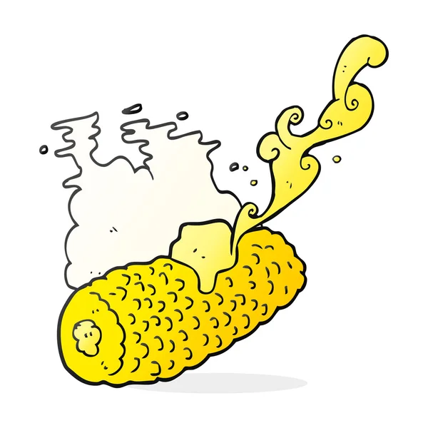 Maïs dessin animé sur épi avec du beurre — Image vectorielle