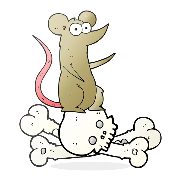 Rat dessin animé sur os — Image vectorielle