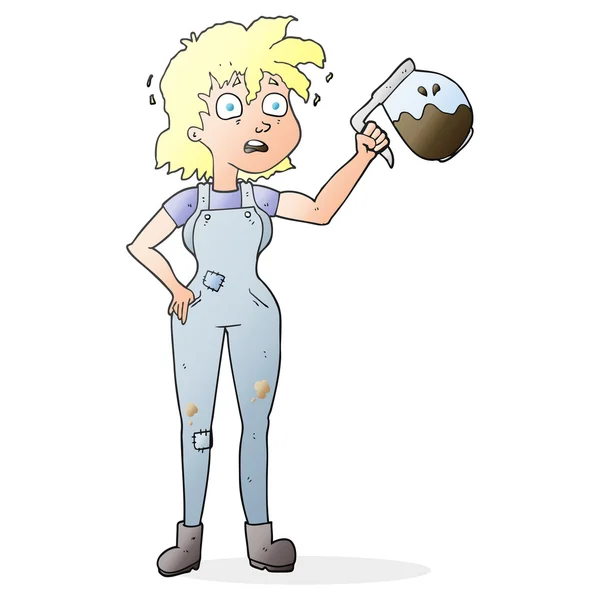 Teveel koffie cartoon — Stockvector