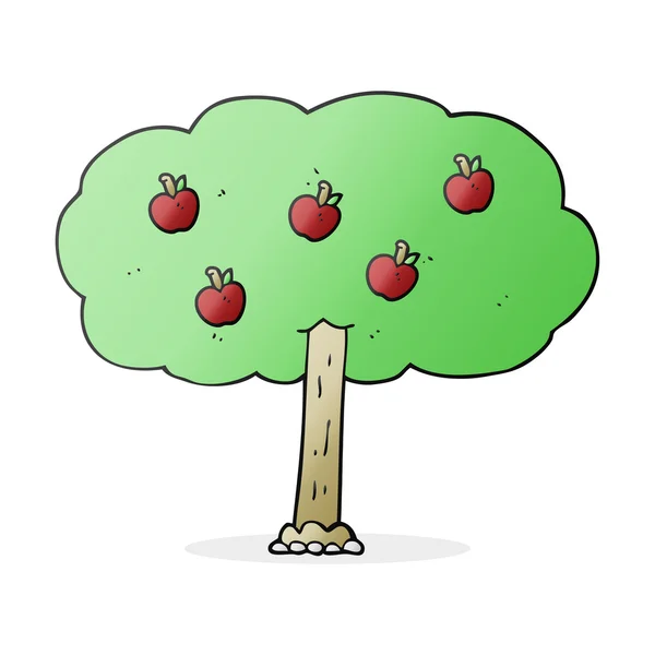 リンゴの木の漫画 — ストックベクタ