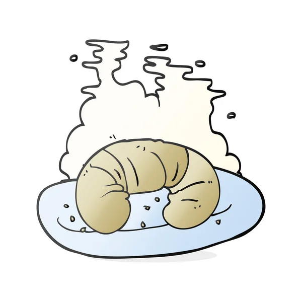Kreslený horké croissant — Stockový vektor