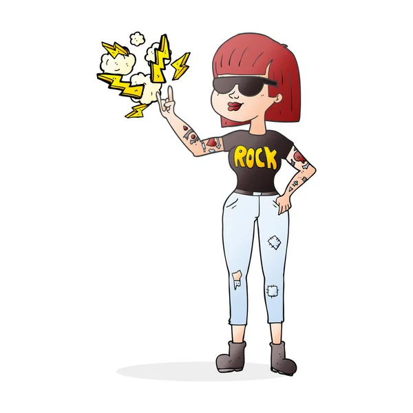 Cartoon rock vrouw — Stockvector